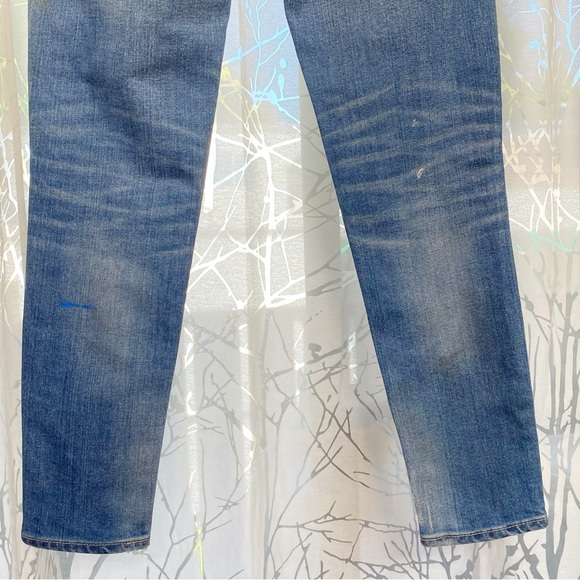 MOUSSY VINTAGE Dixie Distressed Skinny leg pain splatter Blue Jeans - Picture 10 of 15